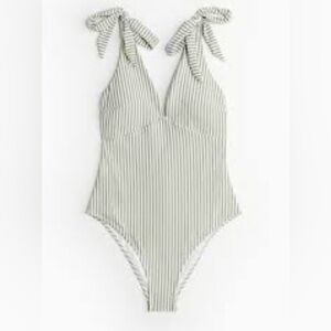 H&M Striped One Piece Swimsuit - Black and White